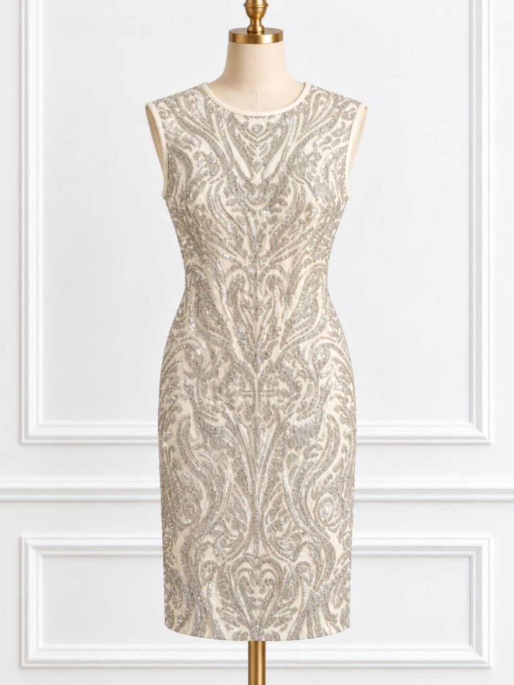 Cache White and Silver Dress Size 0 NWT